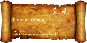 Karner Ahmed névjegykártya